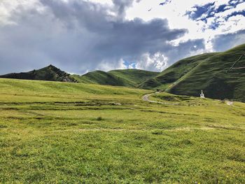 Scenic view of field against sky