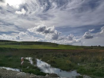 Scenic view of field against sky