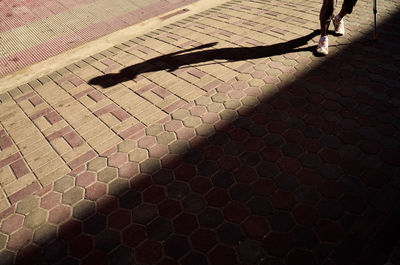 Low section of person on shadow