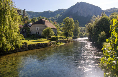 The loue valley near mouthier-haute-pierre in the doubs in france