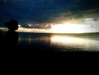 Scenic view of sea at sunset