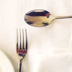 Directly above shot of breakfast on table