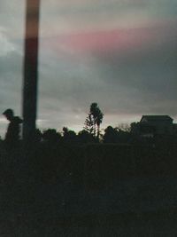 Silhouette trees against sky during sunset