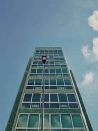 Low angle view of modern building against sky