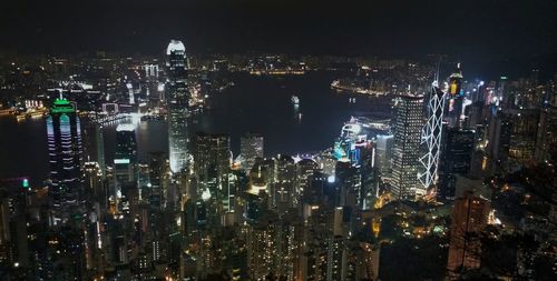 Illuminated cityscape at night