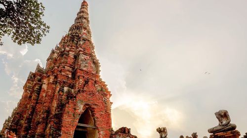 Low angle view of temple against sky