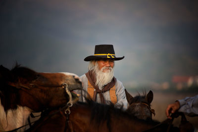 Man riding horse