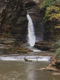 Scenic view of waterfall