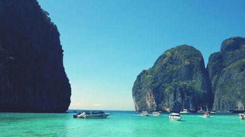 Boat sailing in sea