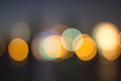 Defocused image of illuminated lights at night