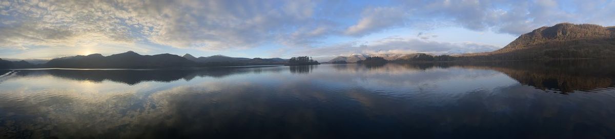 Panoramic view of lake against sky