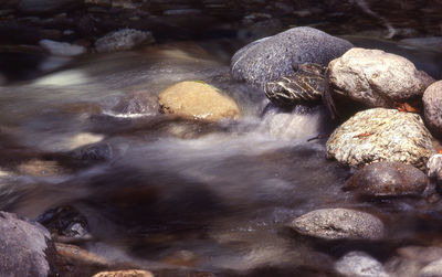 Water flowing on rocks