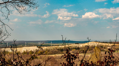 Scenic view of land against sky