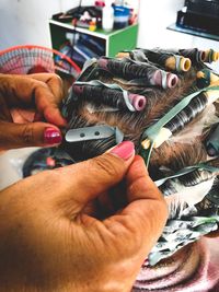 Hairdresser working at hair salon