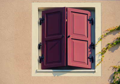 Closed door of building