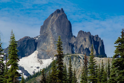 Panoramic view of rock formations against sky