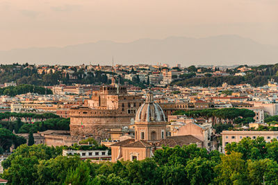 Panoramic view of rome from the belvedere del gianicolo