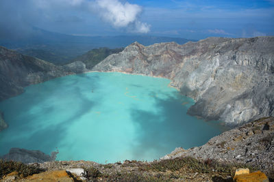 Panorama of ijen crater