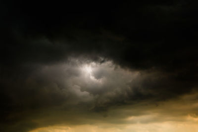 Low angle view of storm clouds in sky