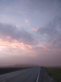 Road against sky during sunset