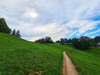 Scenic view of field against sky