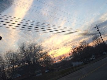 Low angle view of power lines