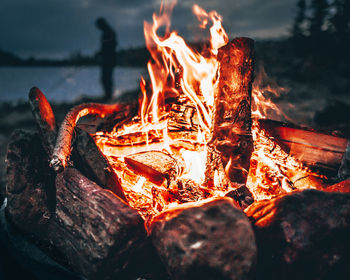 Close-up of bonfire