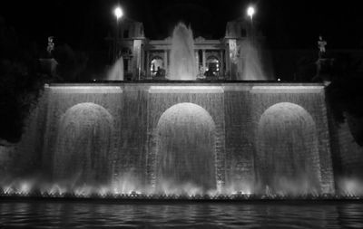 View of illuminated building at night