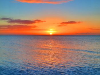 Scenic view of sea at sunset