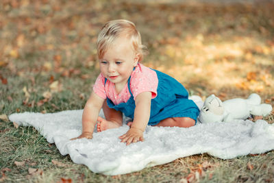 Cute girl playing at park