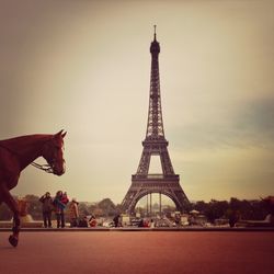 Silhouette of eiffel tower