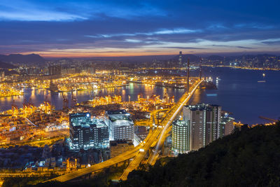 Stonecutters bridge and container port 