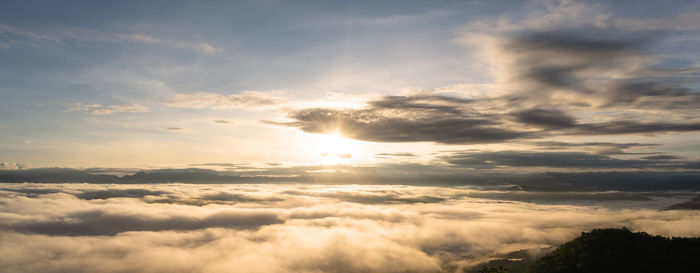 Scenic view of cloudscape against sky during sunset