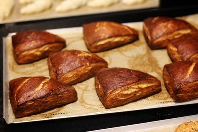 High angle view of food on table