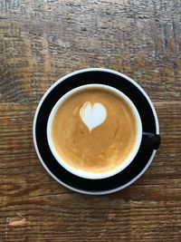 Directly above shot of coffee on table