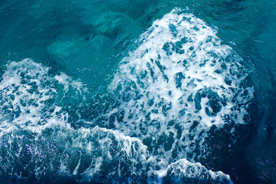 High angle view of wave in sea