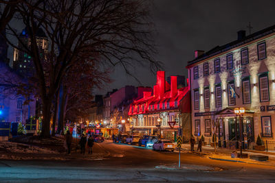 Illuminated city at night