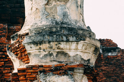 Exterior of old temple against sky