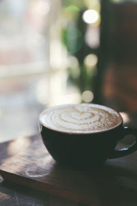 Close-up of coffee on table