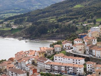 High angle view of town