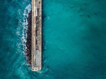 Aerial view of pier over sea