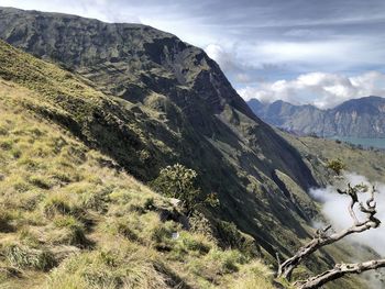Scenic view of mountains against sky
