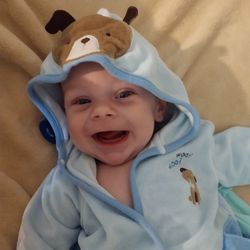 Portrait of cute boy at home