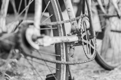 Close-up of rope on boat