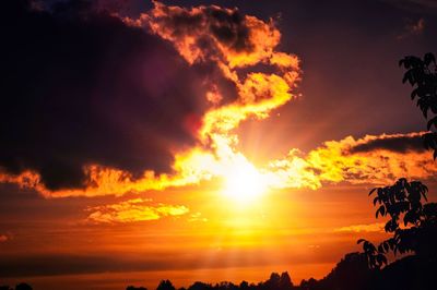 Scenic view of dramatic sky during sunset