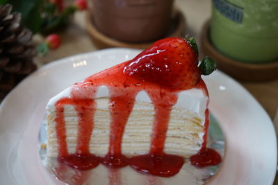 Close-up of cake in plate