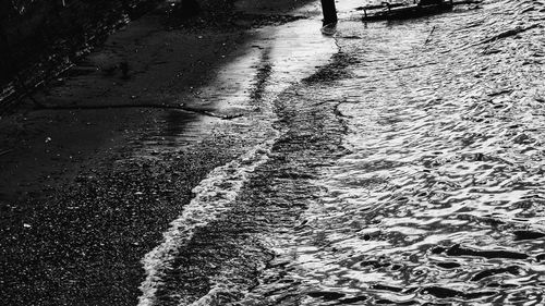 Close-up of water on beach