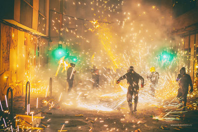 Group of people at night