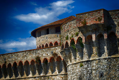 Low angle view of building against clear sky