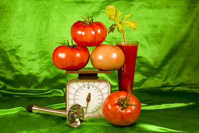 Close-up of tomatoes on table